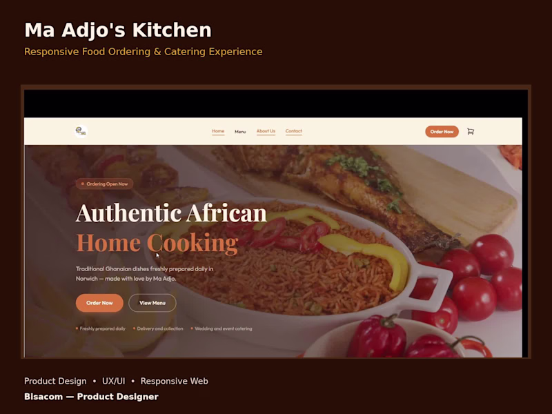 Cover image for Ma Adjo’s Kitchen — Food Ordering Experience