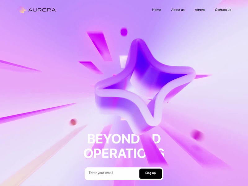 Cover image for Aurora landing page 3D animation
