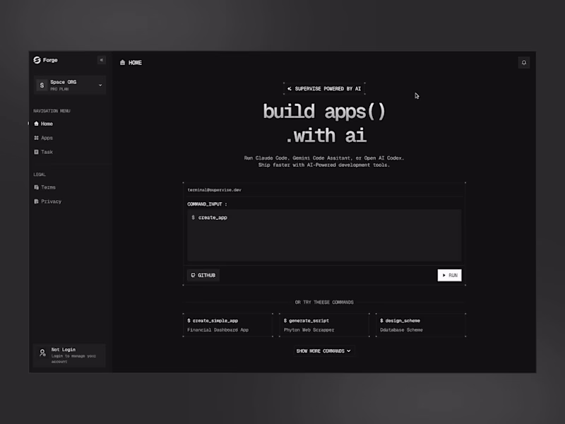 Cover image for Forge — Homepage and Login Flow