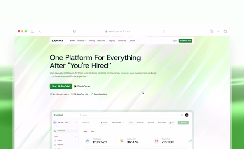 Cover image for KpiClock — animated hero with