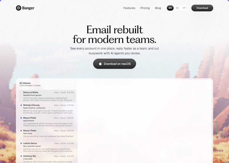 Cover image for Landing page redesigned for Banger