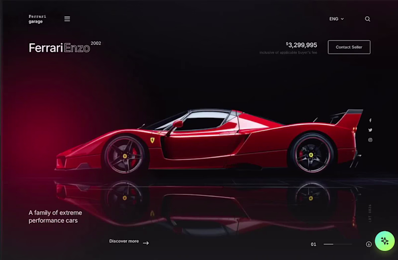 Cover image for Ferrari Garage Automotive Website Design