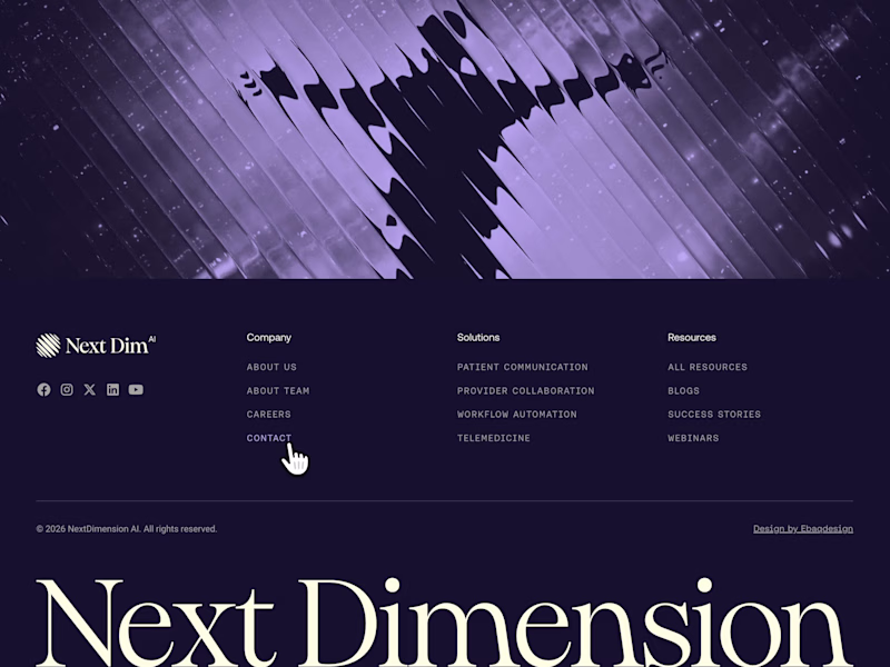 Cover image for footer design with moving shader
