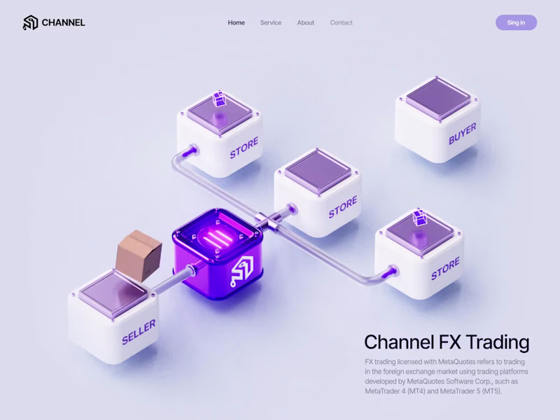 Cover image for Channel how it works Lanfing page 3D animation