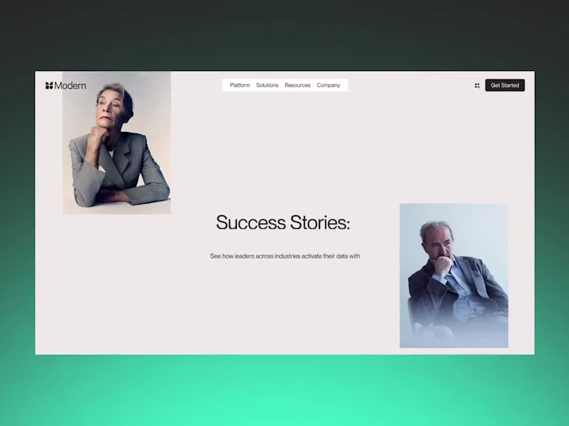 Cover image for Modern success stories page design.
