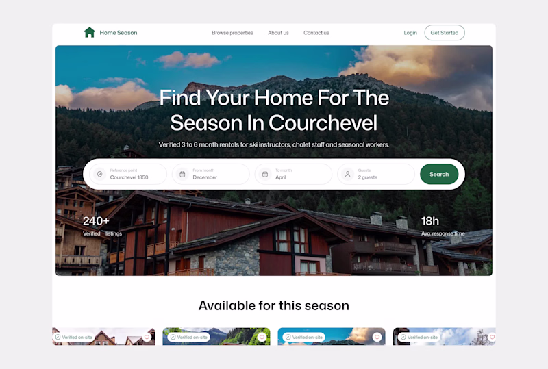 Cover image for Home Season — Seasonal Rental Website Walkthrough