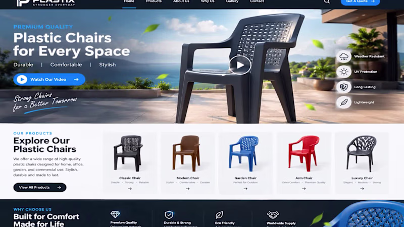 Cover image for Premium Plastic Chair Website Design
A