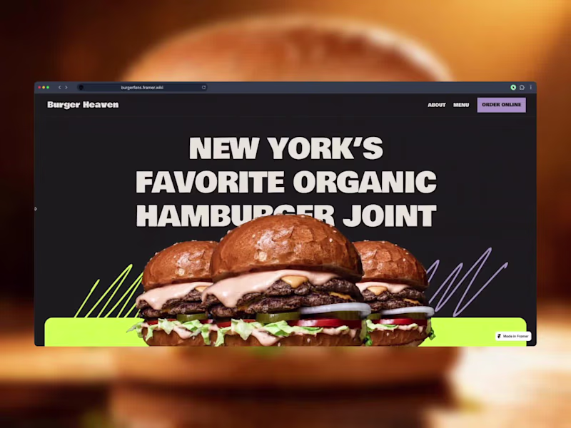 Cover image for Burger Restaurant Website