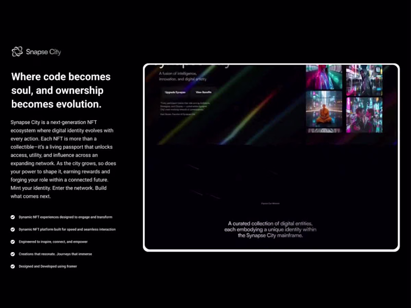 Cover image for Synapse City — Futuristic Digital Identity Platform