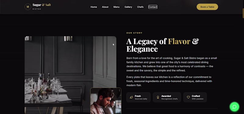 Cover image for A modern restaurant website for