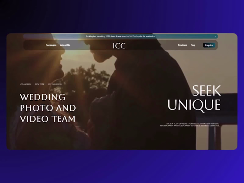 Cover image for ICC Wedding Photography Framer Website Design & Build