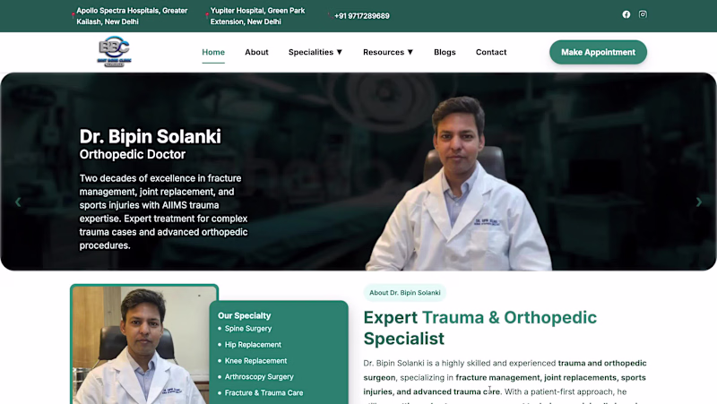 Cover image for Custom-Coded Medical Website with Appointment Booking