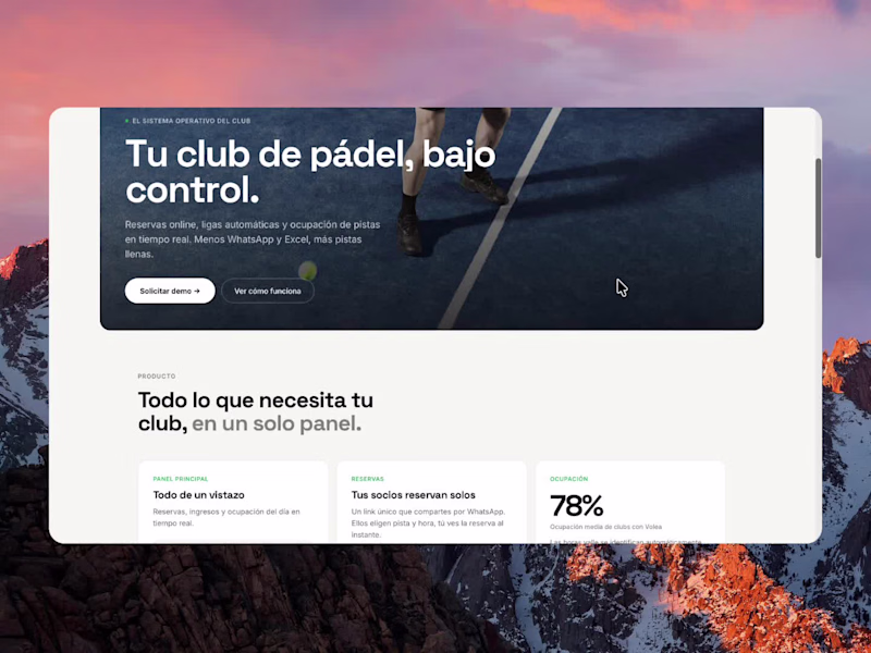 Cover image for Volea — Booking & Club Management SaaS for Padel Clubs