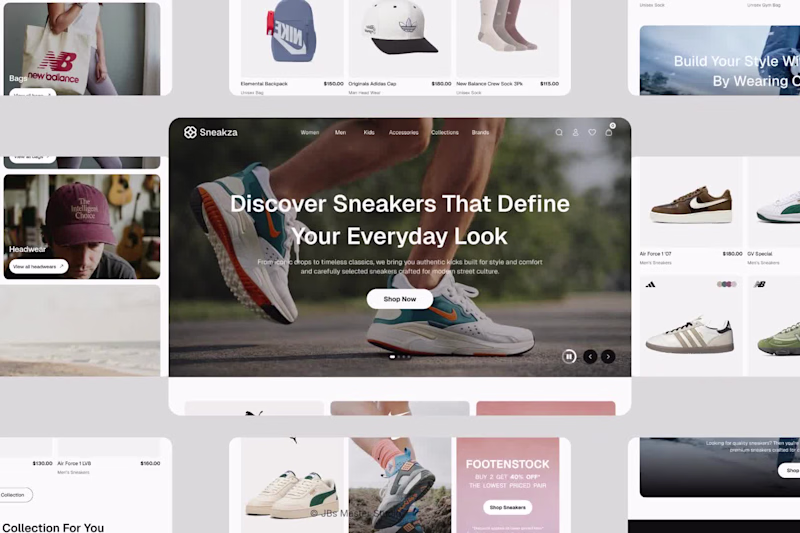 Cover image for Sneakza E-commerce Landing Page Design