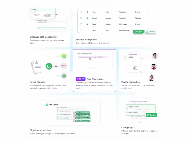 Cover image for Built this landing page in Framer for a German AI payroll pl...