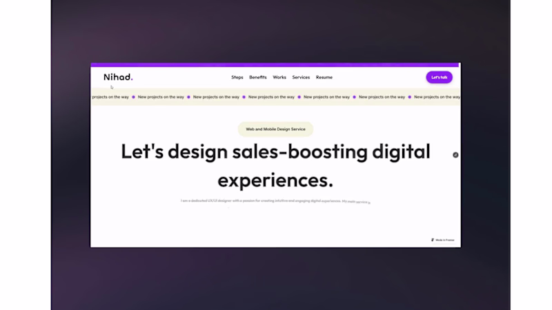 Cover image for Modern Portfolio Website Design in Framer