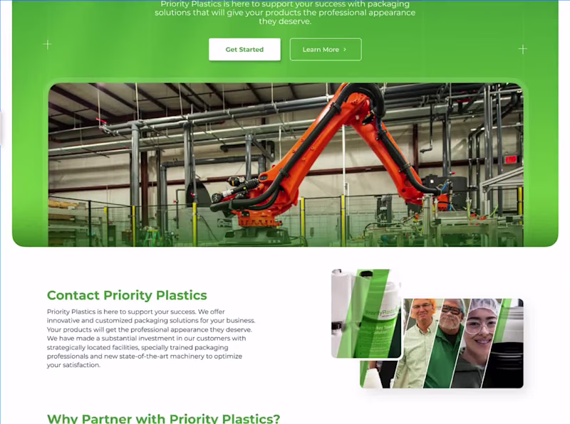 Cover image for Priority Plastics Career Landing Page Design