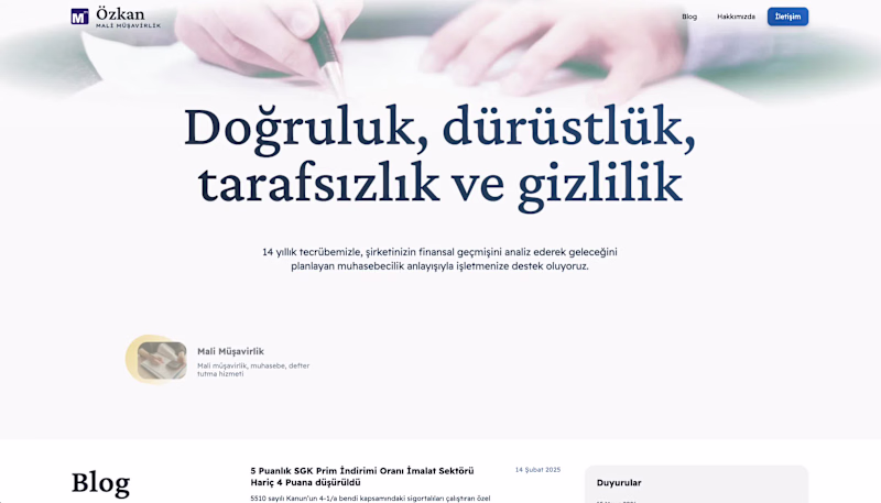 Cover image for Modern Website Development for Turkish Accountancy Firm