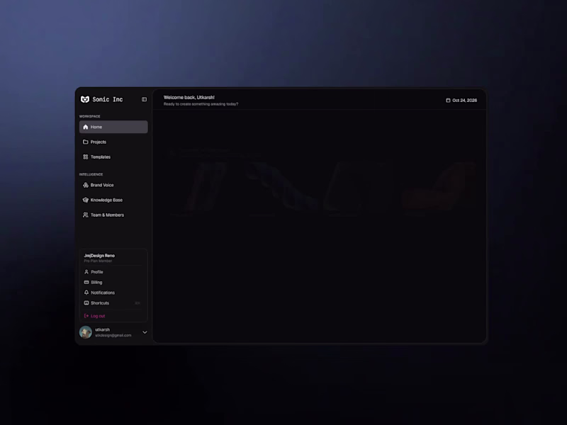 Cover image for Sonic Inc - AI SaaS Dashboard 