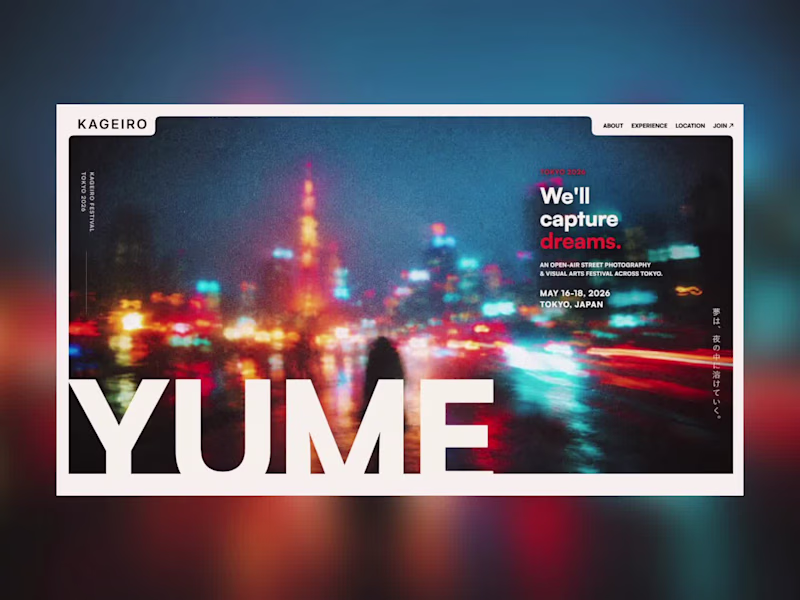 Cover image for Kageiro — Interactive Festival Website | Creative Frontend