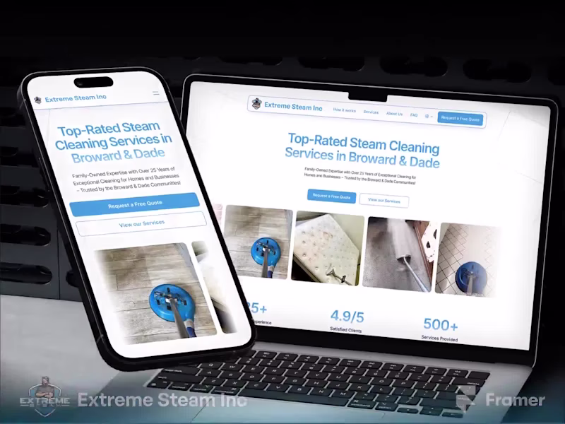 Cover image for Extreme Steam Inc | Design + Framer Development