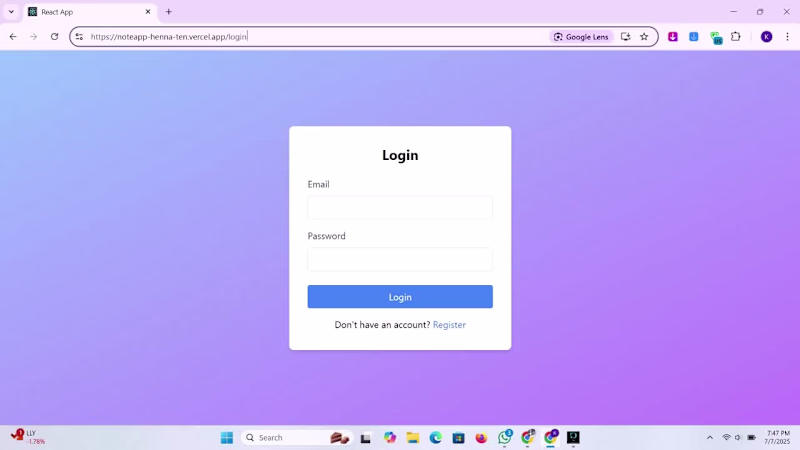 Cover image for Secure Fullstack Note-Taking Web App Development
