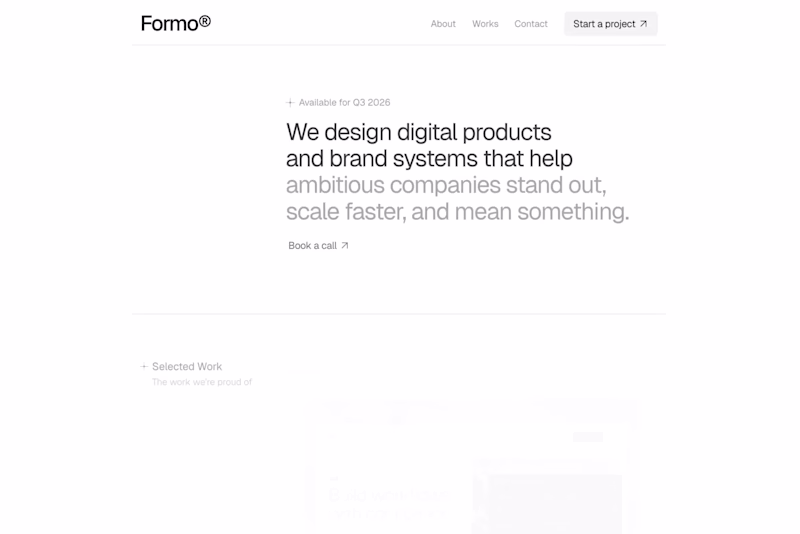 Cover image for Formo — Agency Portfolio Framer