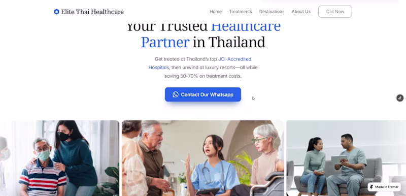 Cover image for Made this smooth site in framer for a medical tourism compan...