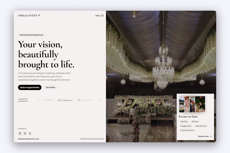 Cover image for Meet my 6th @Framer template.
Orelia