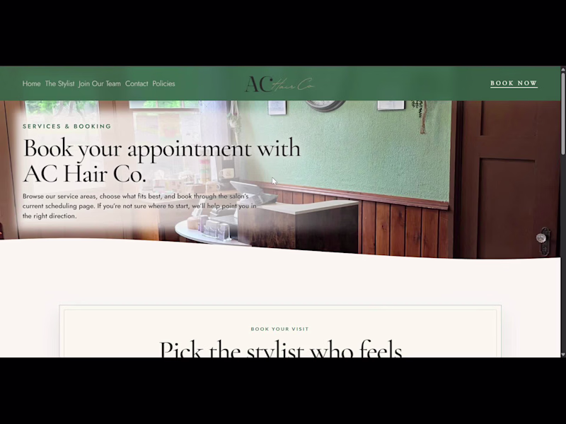 Cover image for AC Hair Co — Salon Website + Custom Square Booking System