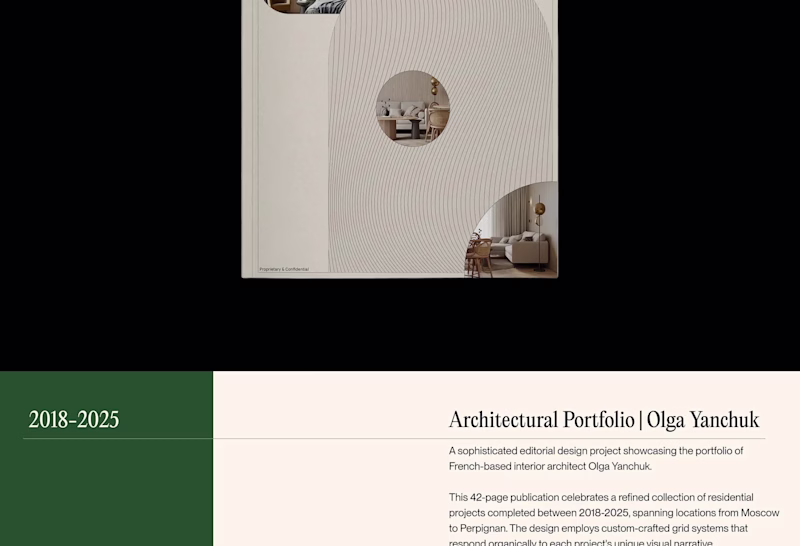 Cover image for Editorial design project showcasing the portfolio of French-...