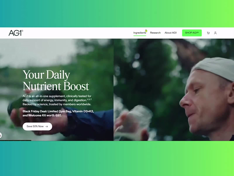Cover image for AG1 Health & Nutrition Website Collaboration