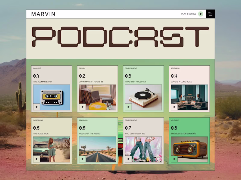 Cover image for MARVIN - Retro & Vintage Style Framer Template