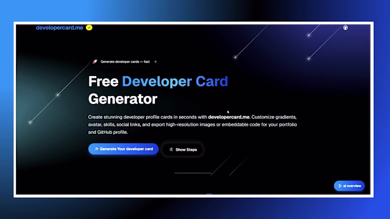 Cover image for Developer Card — Personal Profile