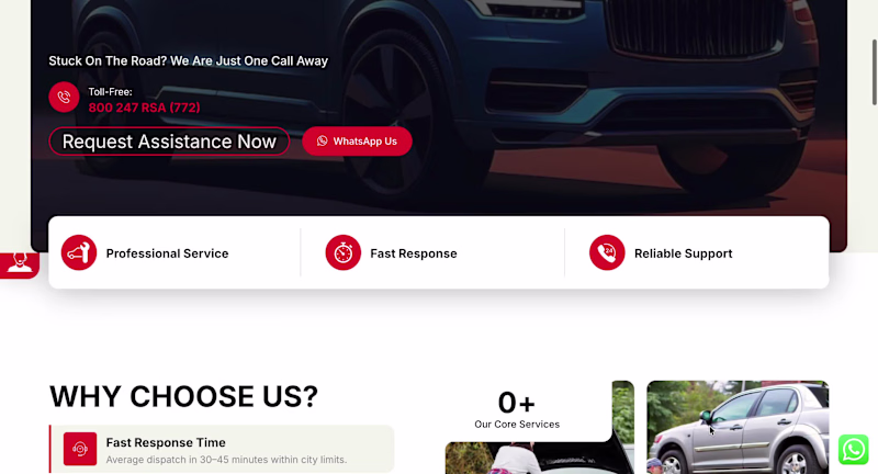 Cover image for Digital Platform for 24/7 Roadside Assistance in Dubai