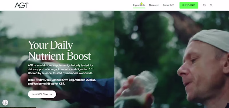 Cover image for AG1 Health & Nutrition Website Collaboration