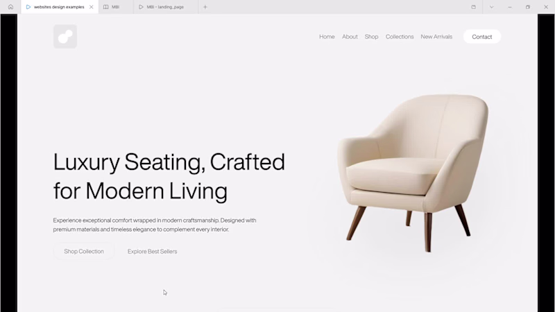 Cover image for Landing page Design of a Quality chair business
