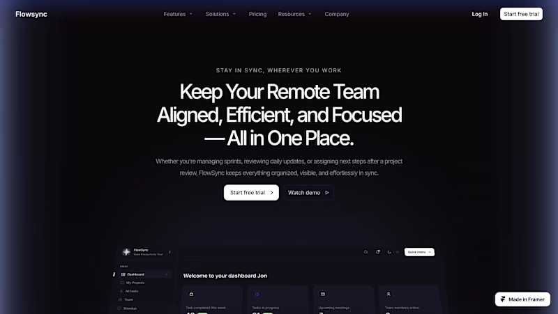 Cover image for FlowSync Landing Page Redesign