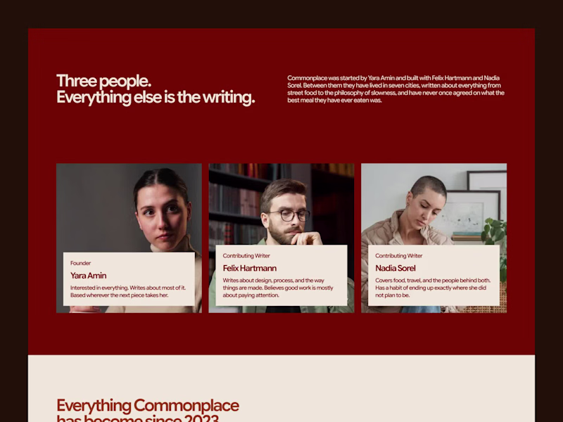Cover image for Commonplace Editorial Website Design