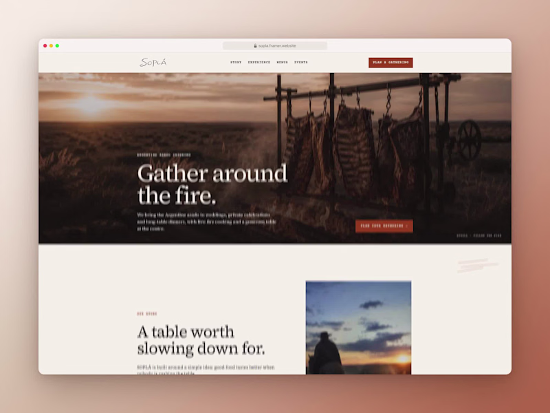 Cover image for Soplá // A Framer Site That Sells Asado Like a Restaurant