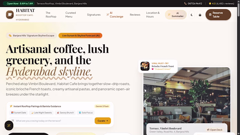 Cover image for Habitat Cafe — Rooftop Dining