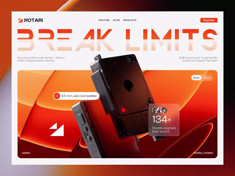 Cover image for A hero exploration for ROTARI, a next-gen portable audio dev...