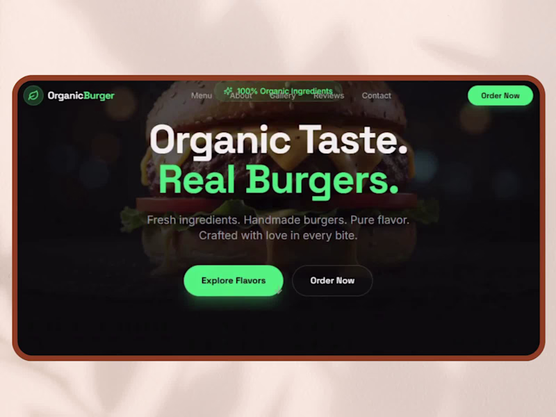 Cover image for Modern burger restaurant website design