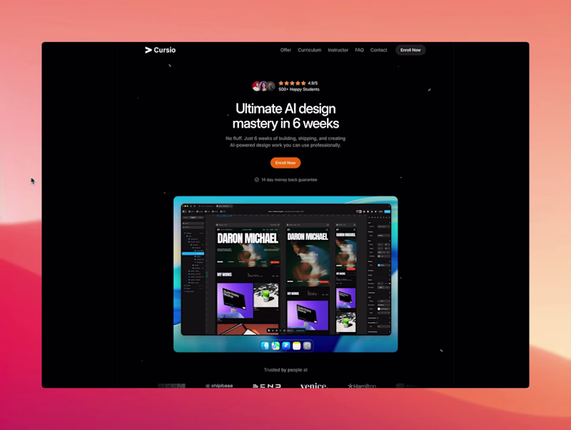 Cover image for Cursio — AI Course Framer Website Development