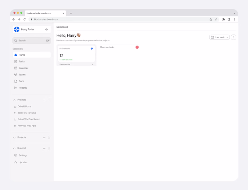 Cover image for Horizon - Task management dashboard