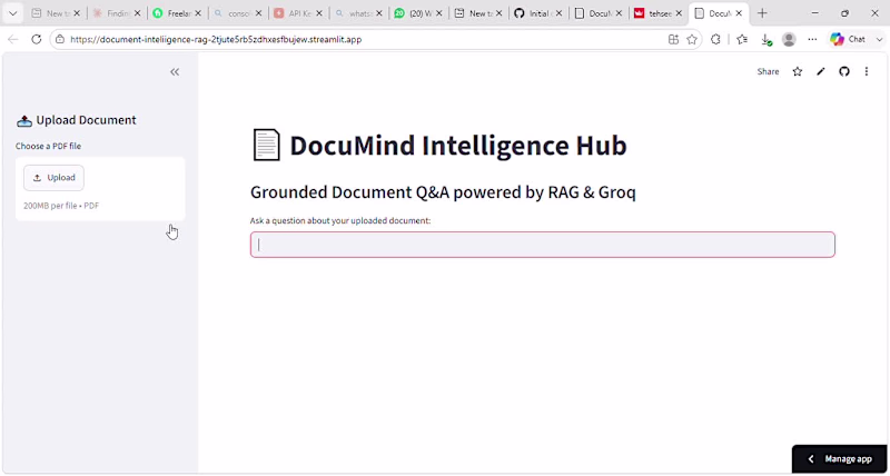 Cover image for ⚡ DocuMind Intelligence Hub —