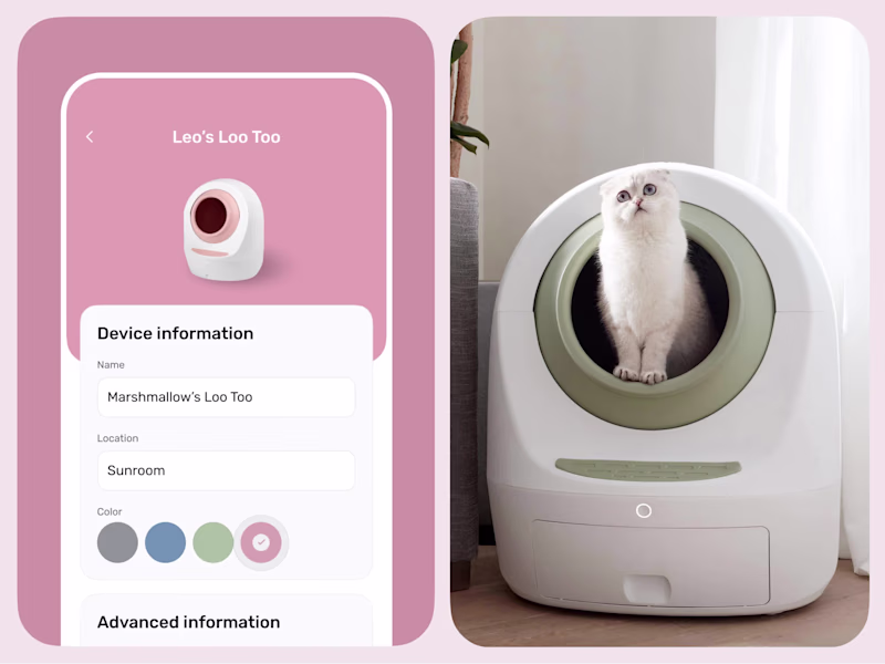 Cover image for CasaLeo. Mobile app UX/UI design for IoT smart pet device