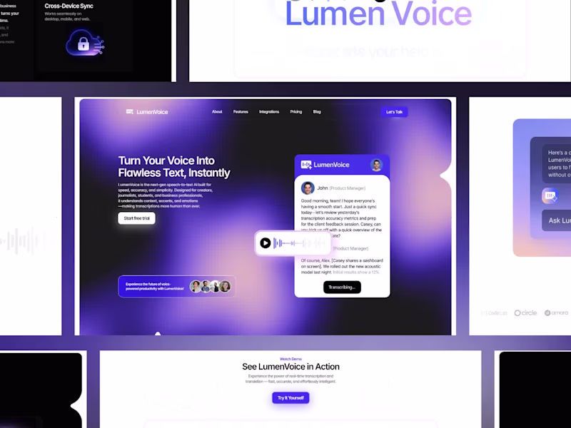 Cover image for LumenVoice — Framer SaaS Template