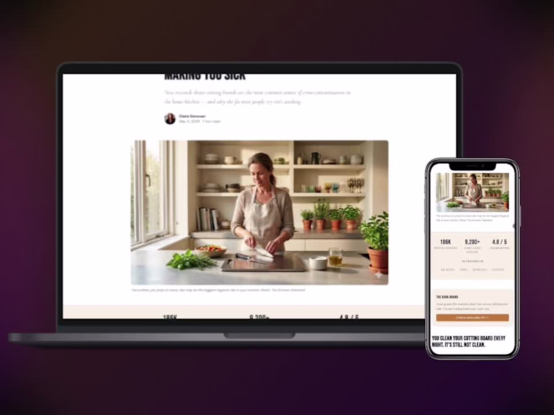Cover image for Native Advertorial Page for KURA Brand in Replo