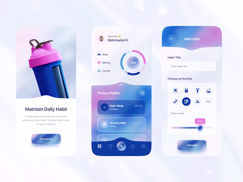 Cover image for Habit tracker mobile app UI